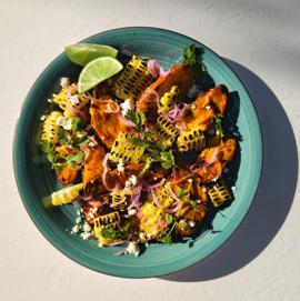 Honey Habanero Sweet Potato & Corn Salad
