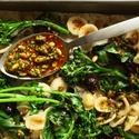 Sambal Sesame Crisp with Broccolini and Orecchiette