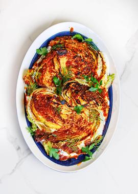 Pan Seared Cabbage with Spiced Tomato Butter