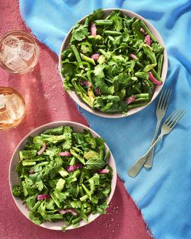 Smashed Cucumber & Cilantro Salad with Miso Sesame Dressing