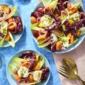 Stone Fruit & Chicory Salad with Burrata and Honey Dijon Vinaigrette