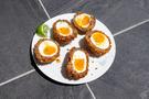 Moroccan Merguez Scotch Eggs