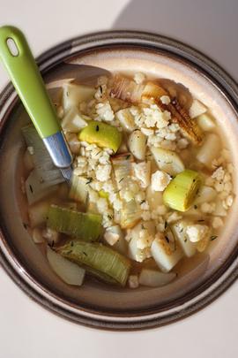 Pastina with Roasted Leeks and Parm